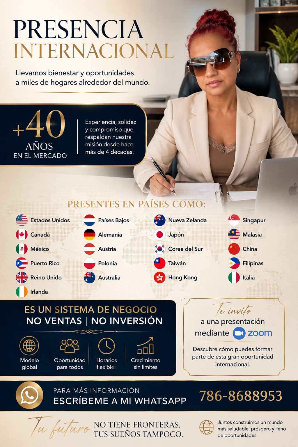 Empresaria profesional trabajando en una oficina ejecutiva